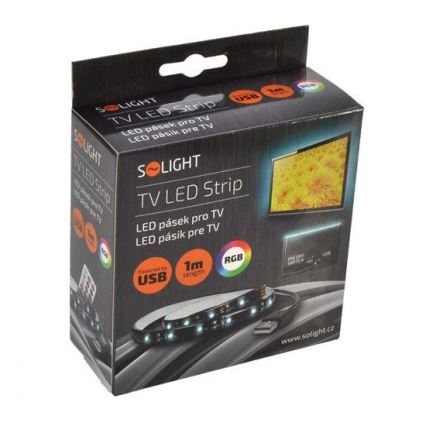 НАБІР 2x Світлодіодна RGB-стрічка для ТВ з пультом керування IP65 LED/USB 50см