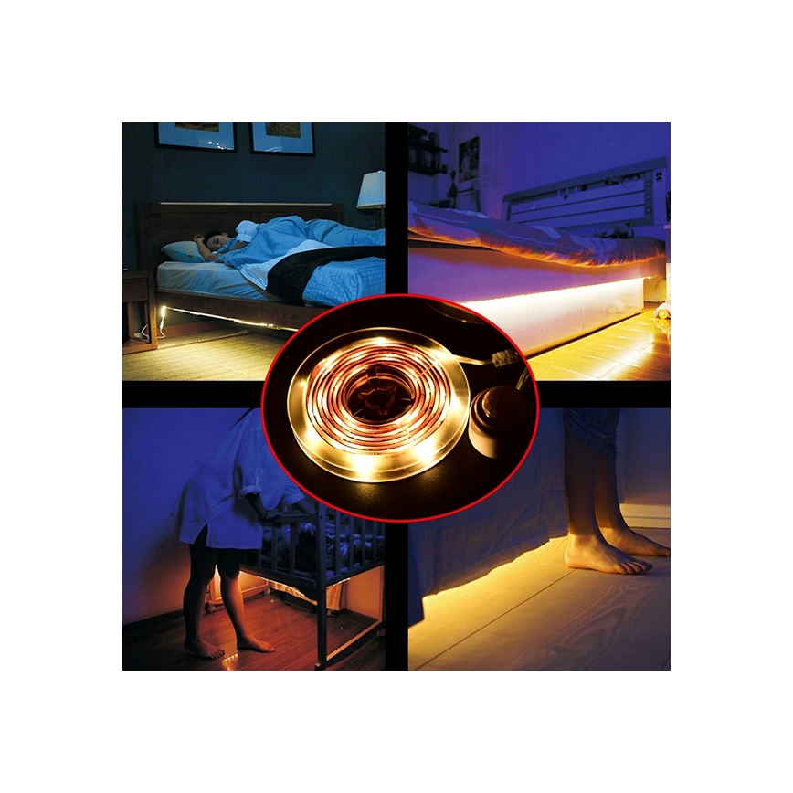 Светодиодная лента с датчиком 4xAAA 3000K 1 м