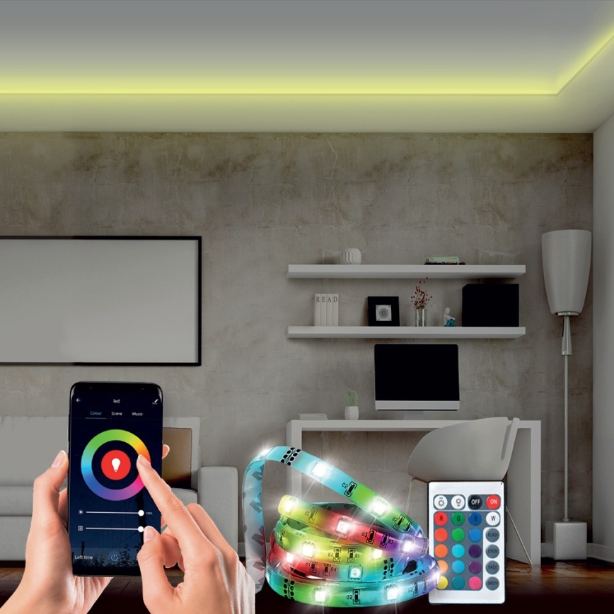 Светодиодная диммируемая лента RGB LED/20W/230V 5 м IP65 Tuya + ДУ