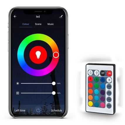 Світлодіодна RGB стрічка з регулюванням яскравості LED/20W/230V 5м IP65 Tuya + ДК