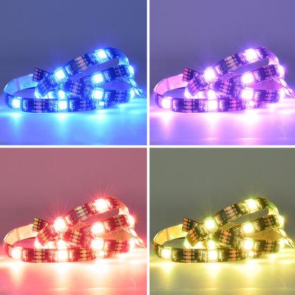 Світлодіодна RGB стрічка з регулюванням яскравості для телевізора LED/6W/5V Wi-Fi Tuya + пульт дистанційного керування 0,5 м