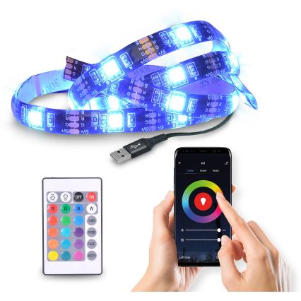 Светодиодная RGB-лента для ТВ с регулированием яркости LED/6W/5V Wi-Fi Tuya + дистанционное управление 0,5 м