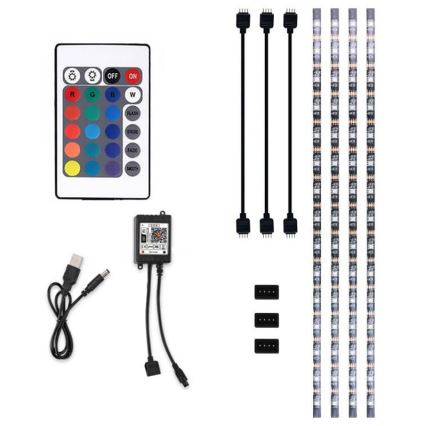 Светодиодная RGB-лента для ТВ с регулированием яркости LED/6W/5V Wi-Fi Tuya + дистанционное управление 0,5 м
