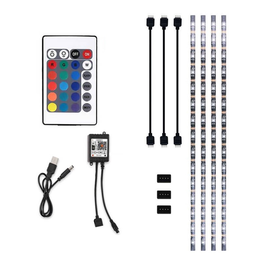 Светодиодная RGB-лента для ТВ с регулированием яркости LED/6W/5V Wi-Fi Tuya + дистанционное управление 0,5 м