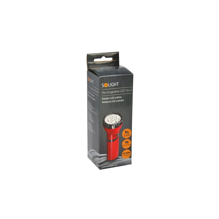 Светодиодный аккумуляторный фонарик 9xLED/4V 800mAh с вилкой