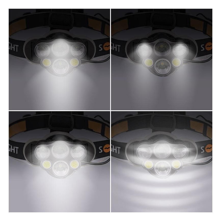 Світлодіодний акумуляторний налобний ліхтар LED/USB 2200mAh IP44
