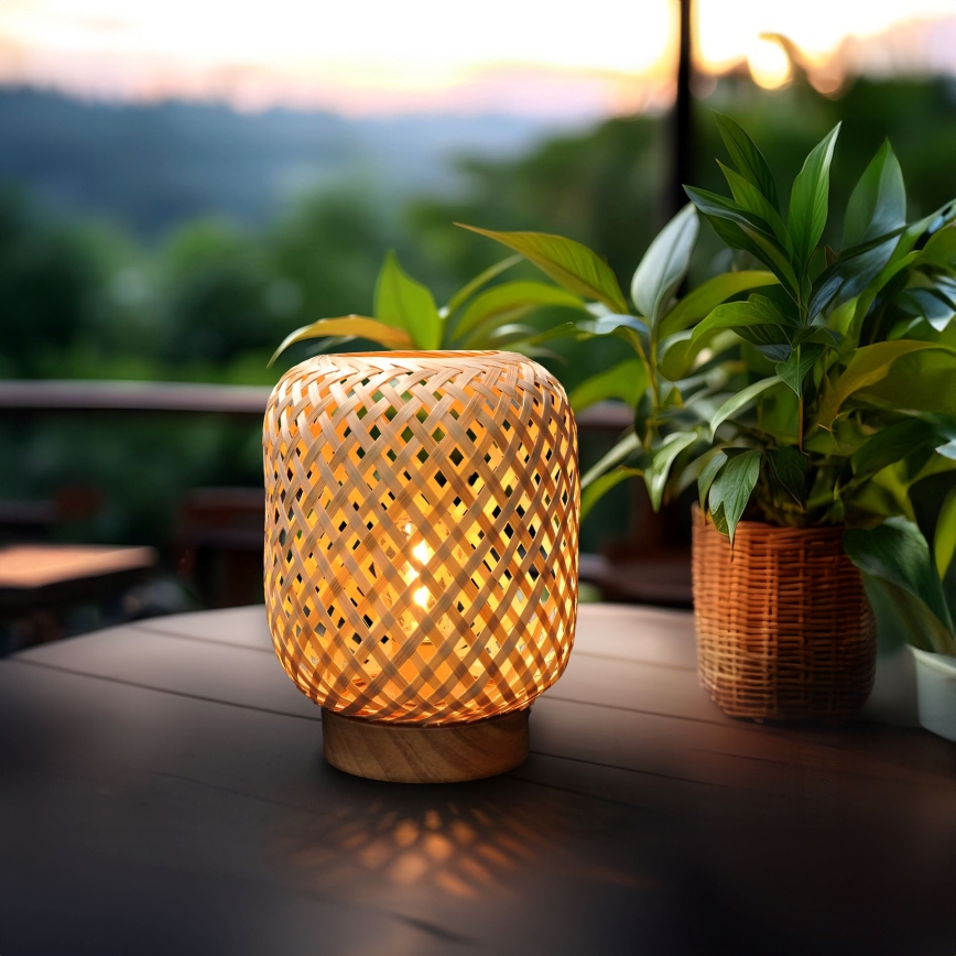 LED Декоративна настільна лампа BOHO LED/2xAAA ротанґ