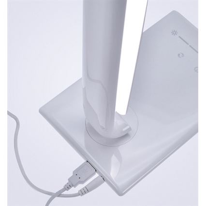 LED Настільна лампа з регульованою яскравістю з USB-роз'ємом LED/12W/230V білий