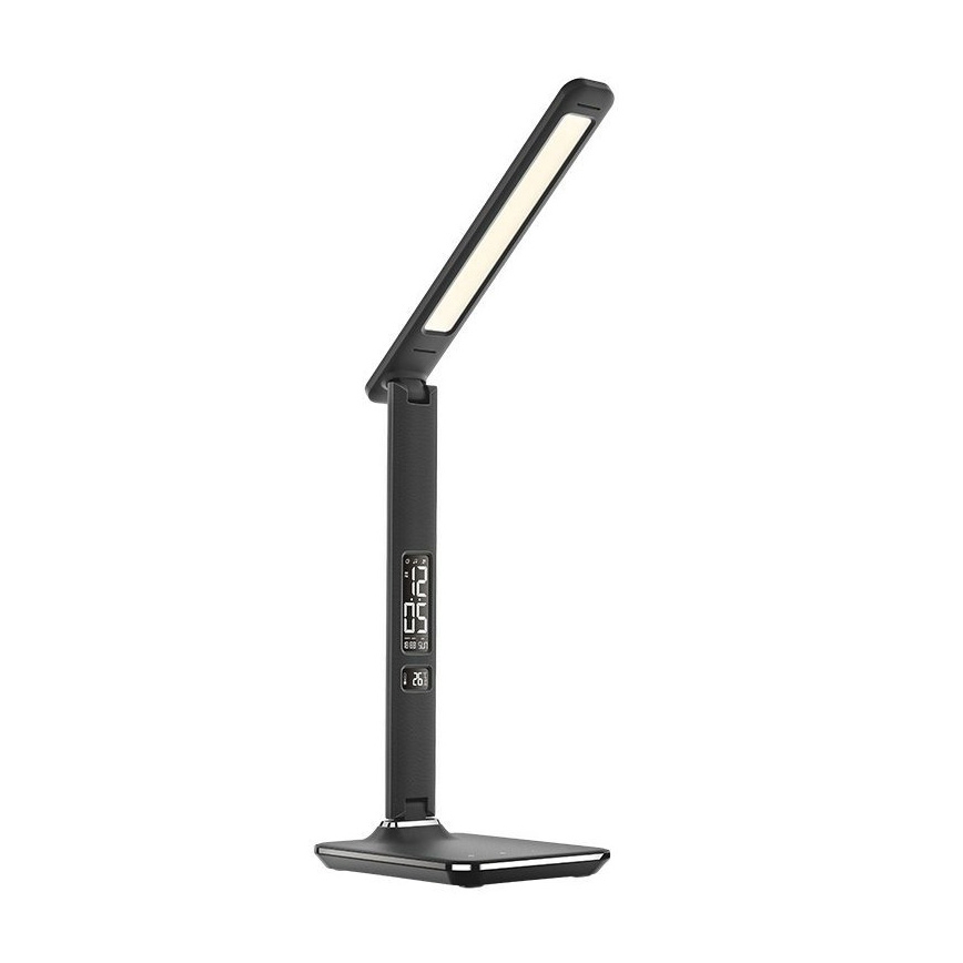 Светодиодная настольная лампа с регулированием яркости и дисплеем LED/9W/230V черный