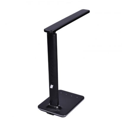 Светодиодная настольная лампа с регулированием яркости и дисплеем LED/9W/230V черный