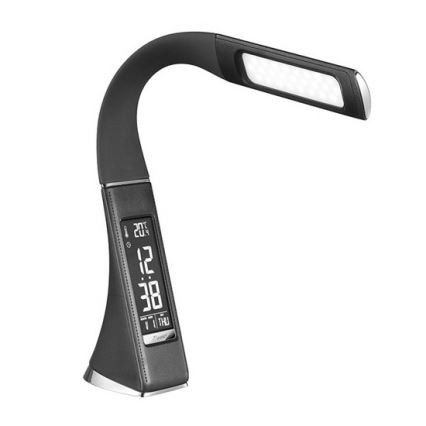 Світлодіодна настільна лампа з регульованою яскравістю s displejem LED/6W/230V чорний