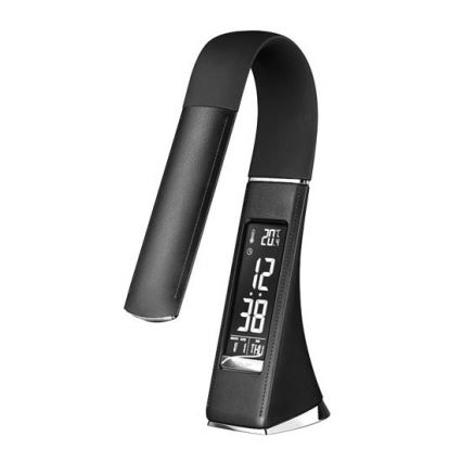 Світлодіодна настільна лампа з регульованою яскравістю s displejem LED/6W/230V чорний