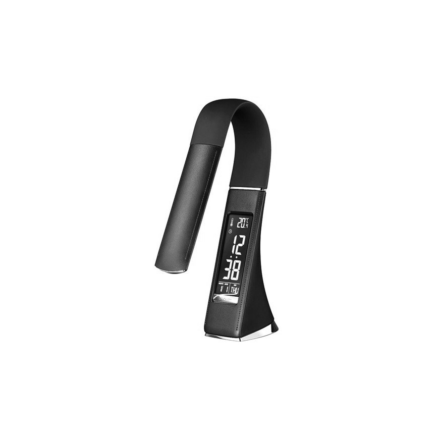 Світлодіодна настільна лампа з регульованою яскравістю s displejem LED/6W/230V чорний
