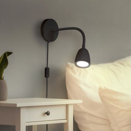 LED Настінна лампа з регулюванням яскравості LED/4W/230V чорний