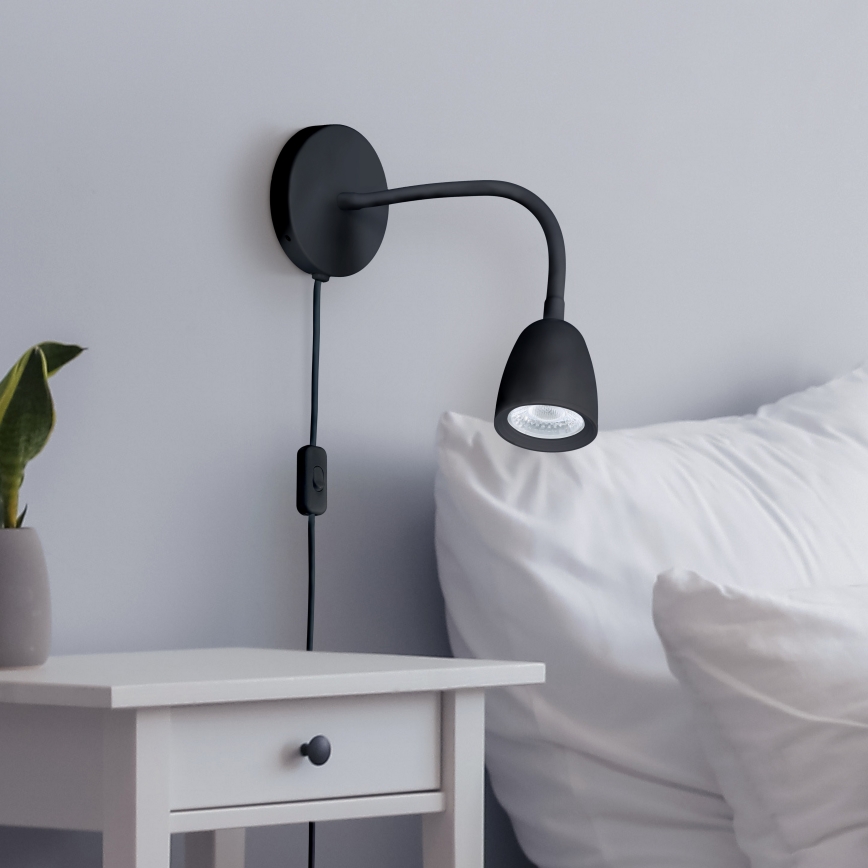 LED Настінна лампа з регулюванням яскравості LED/4W/230V чорний