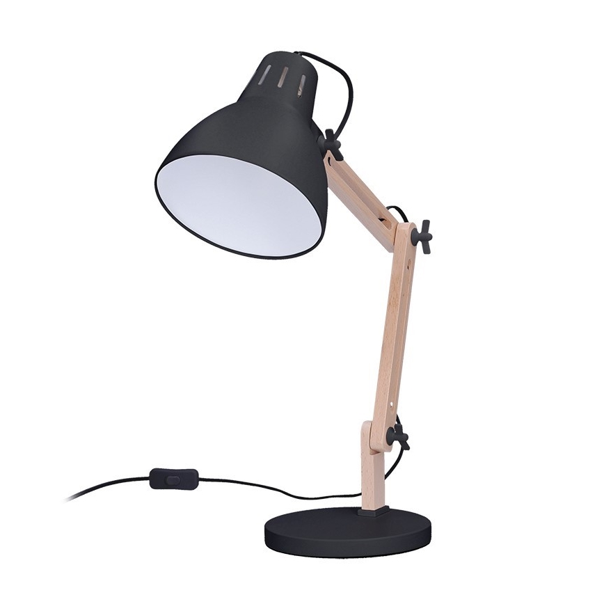 Настільна лампа FALUN 1xE27/25W/230V чорний/дуб