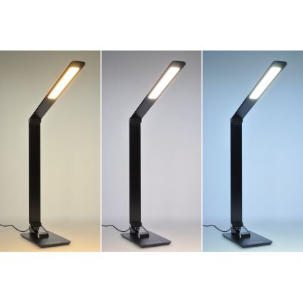Настільна LED лампа з регулюванням яскравості з дисплеєм LED/8W/230V чорний