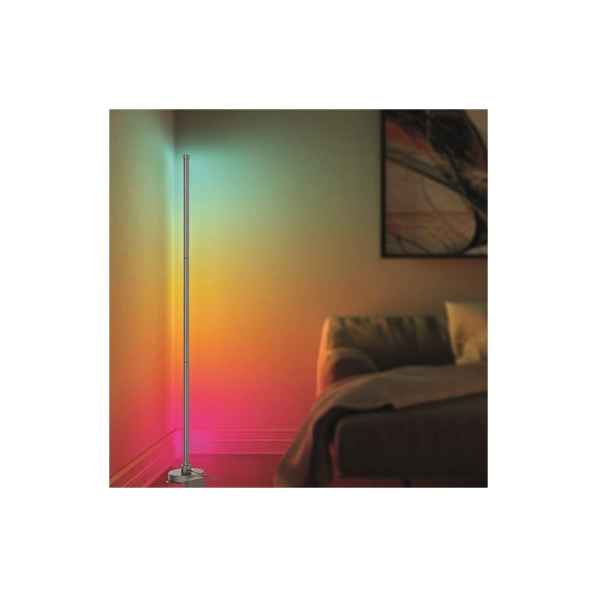 Світлодіодний RGB торшер з регулюванням яскравості RAINBOW LED/18W/230V Wi-Fi Tuya + пульт ДК