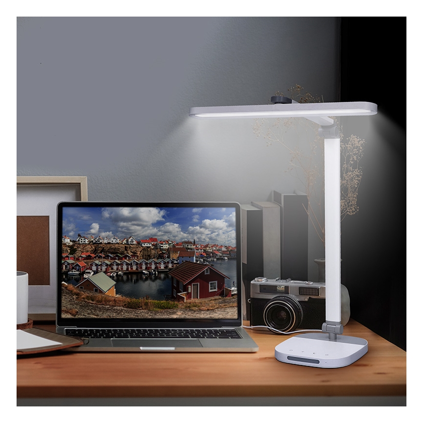 Светодиодная сенсорная настольная лампа с регулированием яркости LED/10W/5V 3000/4000/5000K белый
