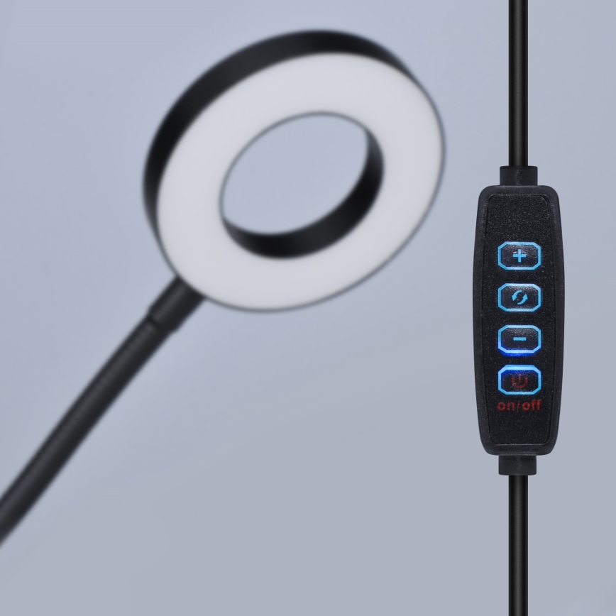 Настільна LED лампа з регулюванням яскравості з затискачем LED/8W/230V 3000/4000/5000K чорний