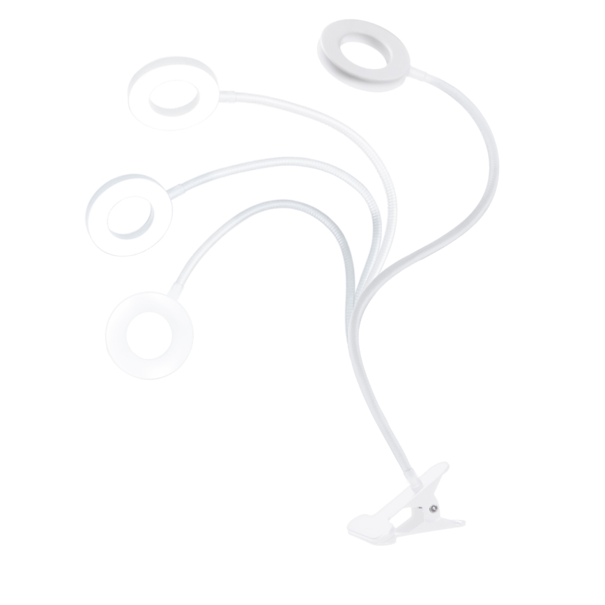 Диммируемая настольная лампа с зажимом LED, 8 Вт, 230 В, 3000/4000/5000 К, белая