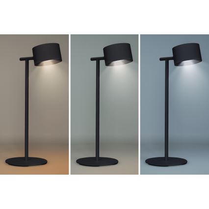LED Сенсорна акумуляторна лампа з регулюванням яскравості 3в1 LED/4W/2000 mAh 3000/4000/6500K чорний