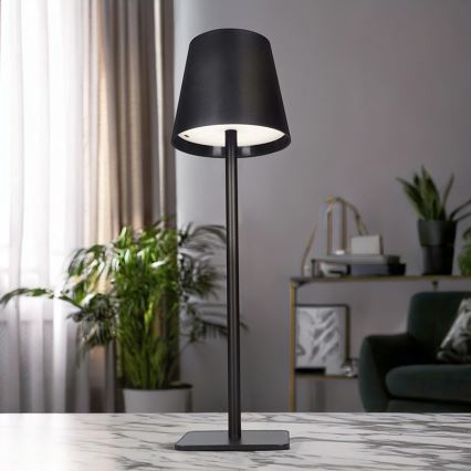 Диммируемая перезаряжаемая сенсорная настольная лампа LUCCA LED/3,7V 3000/4000/6500K 2000 mAh чёрная