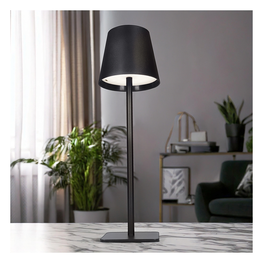 Диммируемая перезаряжаемая сенсорная настольная лампа LUCCA LED/3,7V 3000/4000/6500K 2000 mAh чёрная