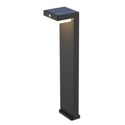 Світлодіодна сонячна лампа з датчиком руху та сутінків PALERMO LED/5W/5V 2000 mAh IP54 чорна