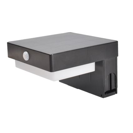 Світлодіодна сонячна лампа з датчиком руху та сутінків PALERMO LED/5W/5V 2000 mAh IP54 чорна
