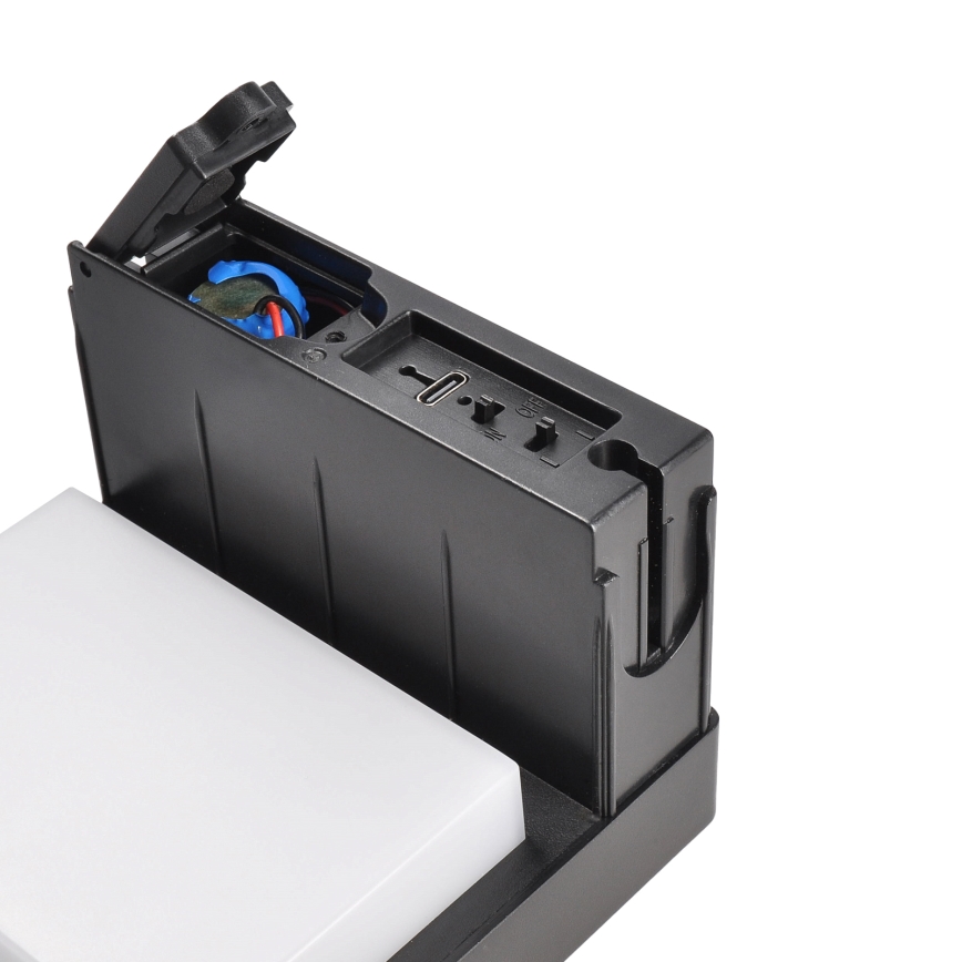 Світлодіодна сонячна лампа з датчиком руху та сутінків PALERMO LED/5W/5V 2000 mAh IP54 чорна