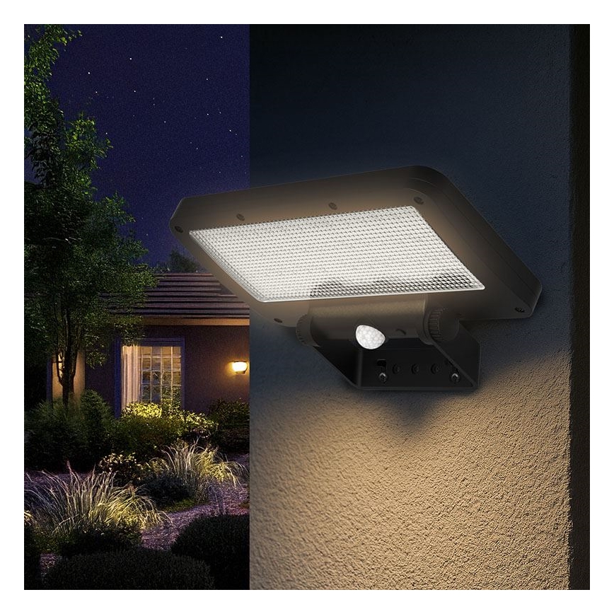 LED сонячний прожектор із датчиком LED/5W/3,7V 1500 mAh IP54