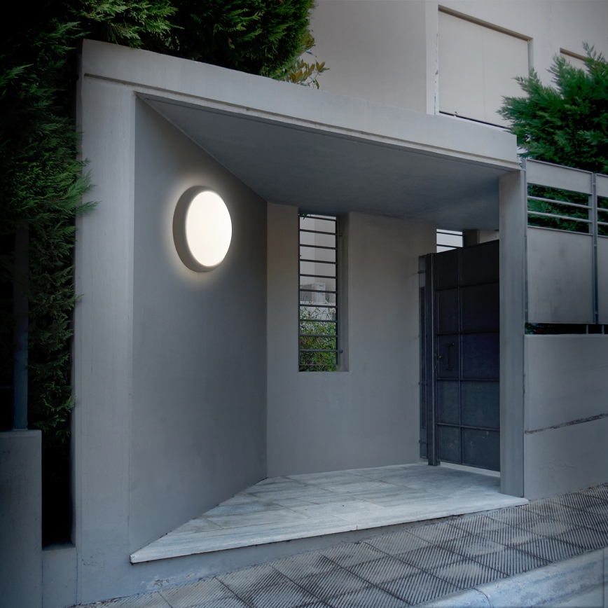 Вуличний світлодіодний настінний світильник LED/13W/230V 4000K IP54 сірий круглий