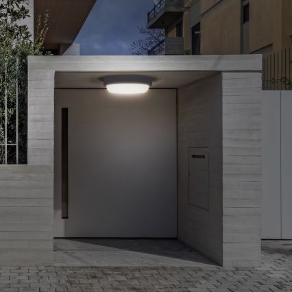 Вуличний світлодіодний настінний світильник LED/13W/230V 4000K IP54 сірий круглий