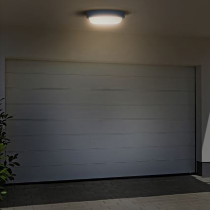Вуличний світлодіодний настінний світильник LED/13W/230V 4000K IP54 сірий круглий