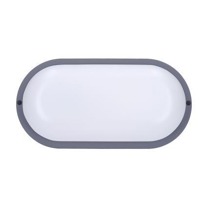 Уличный светодиодный настенный светильник LED/20W/230V 4000K IP54 серый овальный