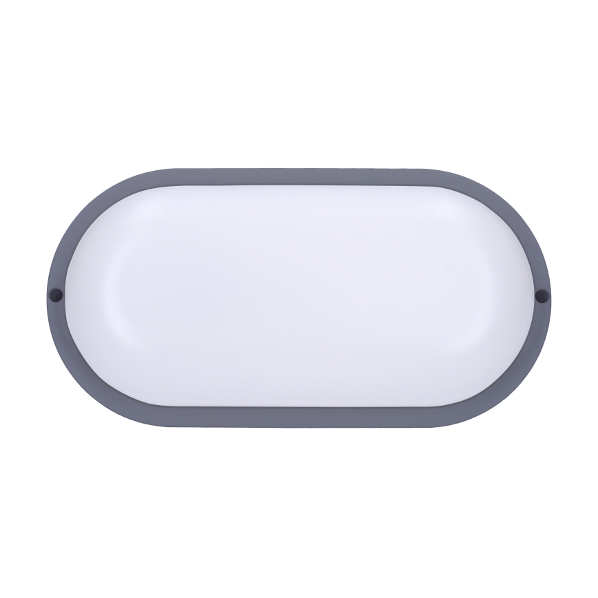 Уличный светодиодный настенный светильник LED/20W/230V 4000K IP54 серый овальный