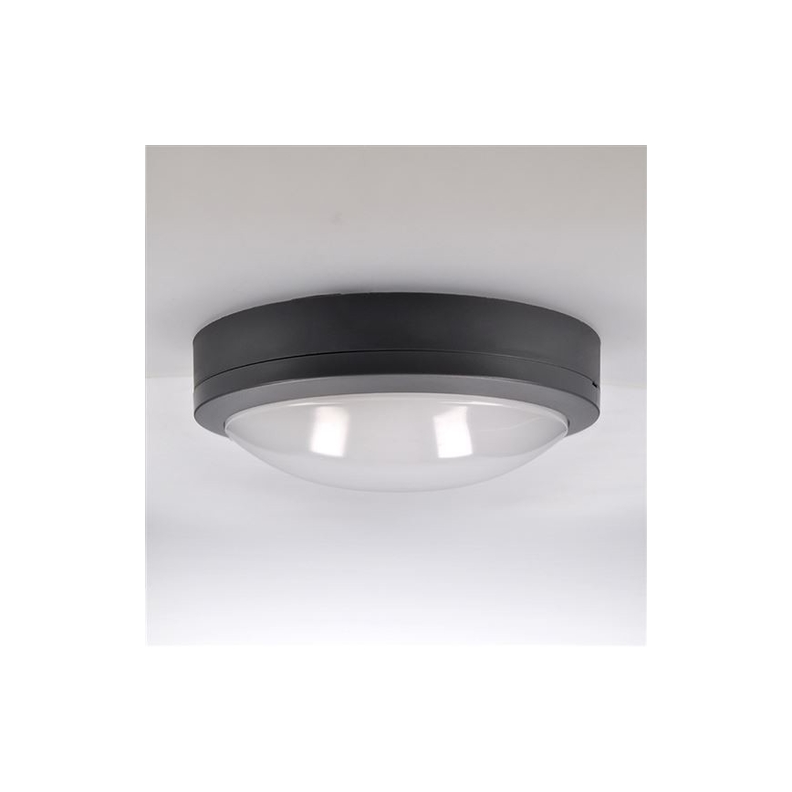 Вуличний світлодіодний стельовий світильник з датчиком SIENA LED/20W/230V 4000K діаметр 23 см IP54