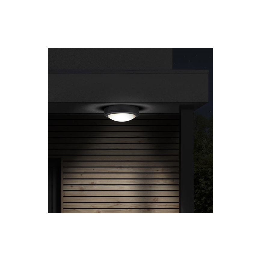 Вуличний світлодіодний стельовий світильник з датчиком SIENA LED/20W/230V 4000K діаметр 23 см IP54