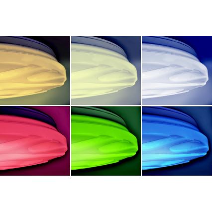 Світлодіодний RGB стельовий світильник з регулюванням яскравості WAVE LED/30W/230V Wi-Fi Tuya + пульт ДК