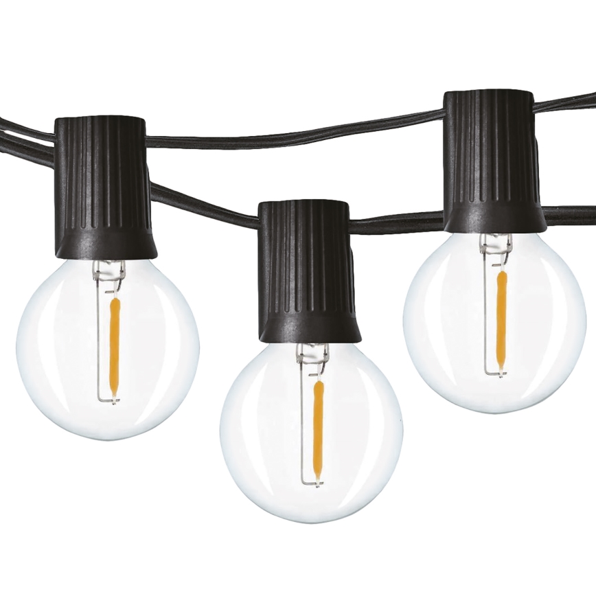 Светодиодная уличная декоративная гирлянда GIRLANDA 25xE12 20 м IP44 тёплый белый