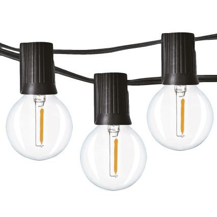 Вулична декоративна LED гірлянда 25xE12 20м IP44 теплий білий