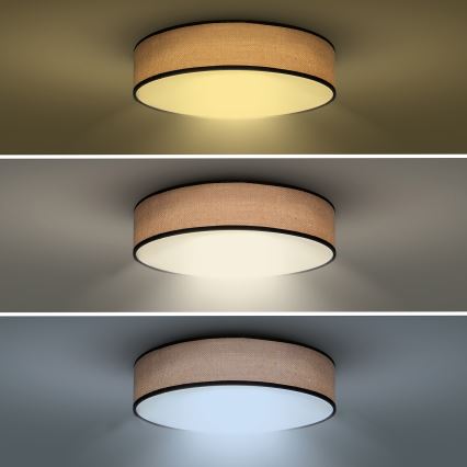 Светодиодный потолочный светильник с регулированием яркости BROWNIE LED/48W/230V 3000-6500K коричневый диаметр 40 см + дистанционное управление