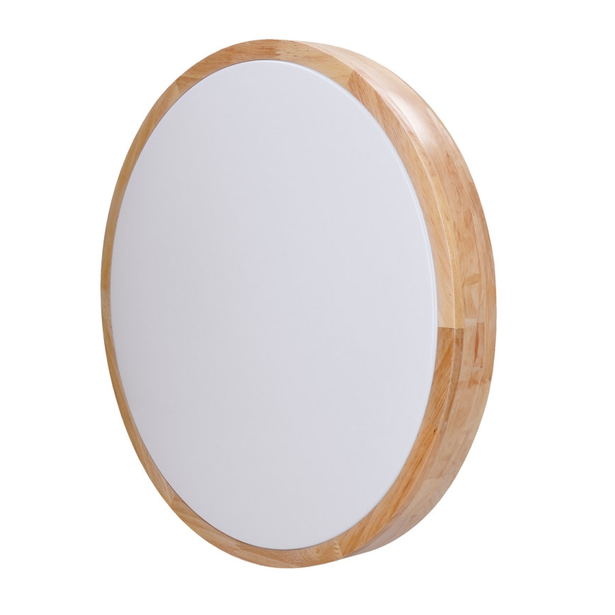 Світлодіодний стельовий світильник з регулюванням яскравості SOLID OAK LED/48W/230V 3000-6500K дуб діаметр 39 см + пульт дистанційного керування