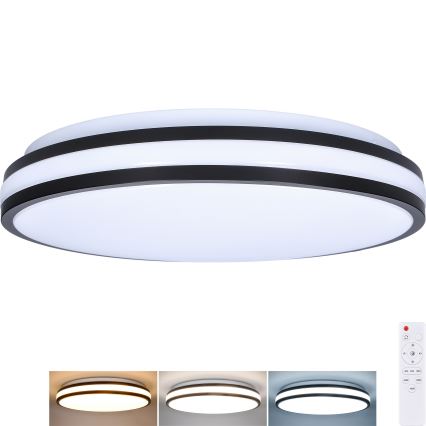 Світлодіодний стельовий світильник з регулюванням яскравості LASKOS LED/48W/230V 3000-6500K чорний + пульт дистанційного керування