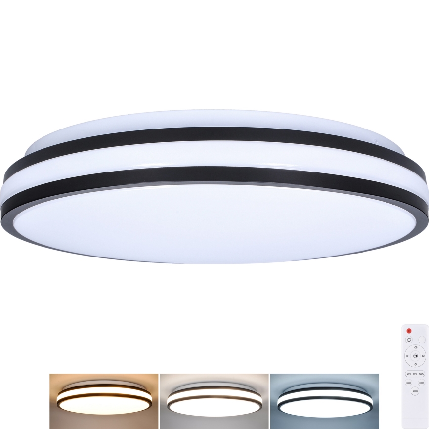 Світлодіодний стельовий світильник з регулюванням яскравості LASKOS LED/48W/230V 3000-6500K чорний + пульт дистанційного керування