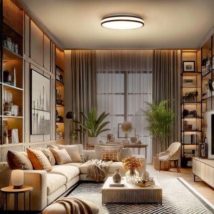 Светодиодный потолочный светильник с регулированием яркости LASKOS LED/48W/230V 3000-6500K черный + дистанционное управление