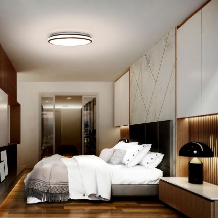 Светодиодный потолочный светильник с регулированием яркости LASKOS LED/48W/230V 3000-6500K черный + дистанционное управление