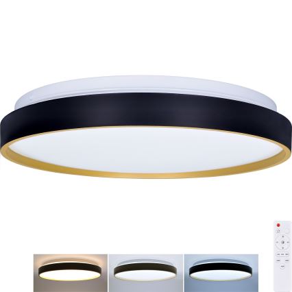 Светодиодный потолочный светильник с регулированием яркости CALA LED/48W/230V 3000-6500K черный/золотистый + дистанционное управление