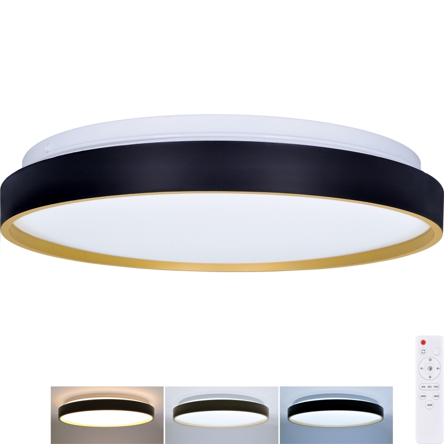 Светодиодный потолочный светильник с регулированием яркости CALA LED/48W/230V 3000-6500K черный/золотистый + дистанционное управление